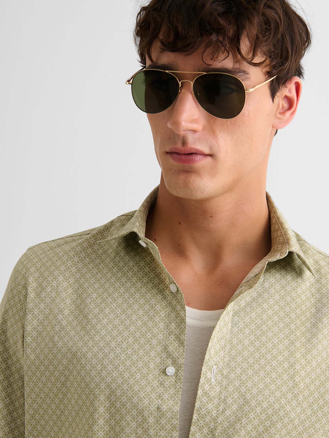 Chemise slim en coton à motif - Image 4