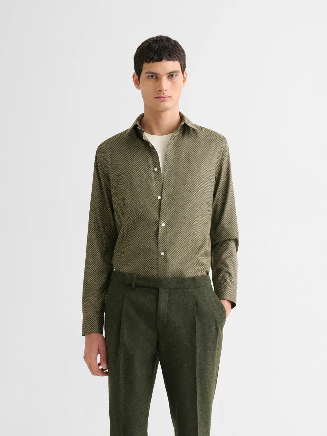 Chemise slim sans repassage Ă motif
