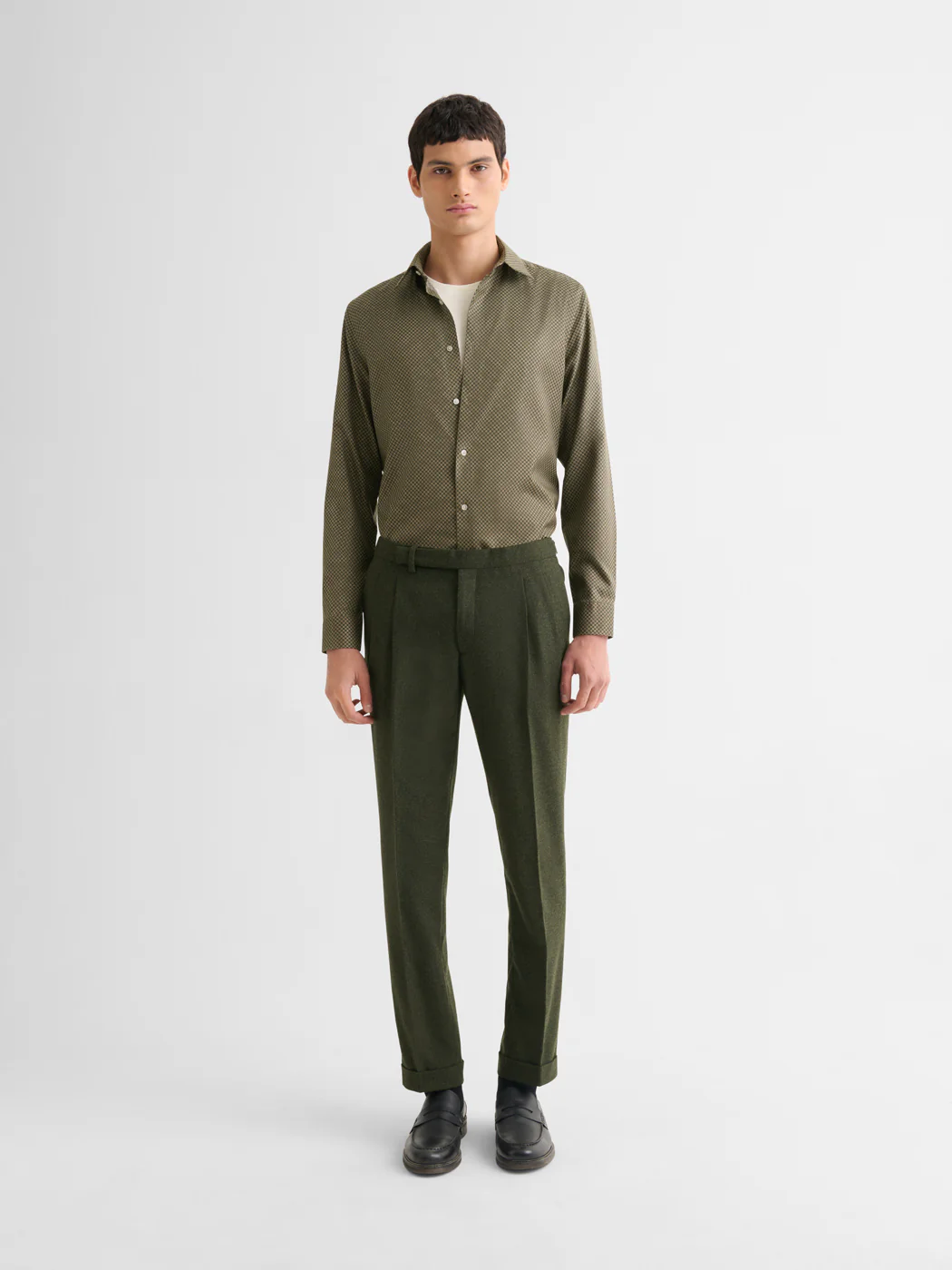 Chemise slim sans repassage Ă motif - Image 4