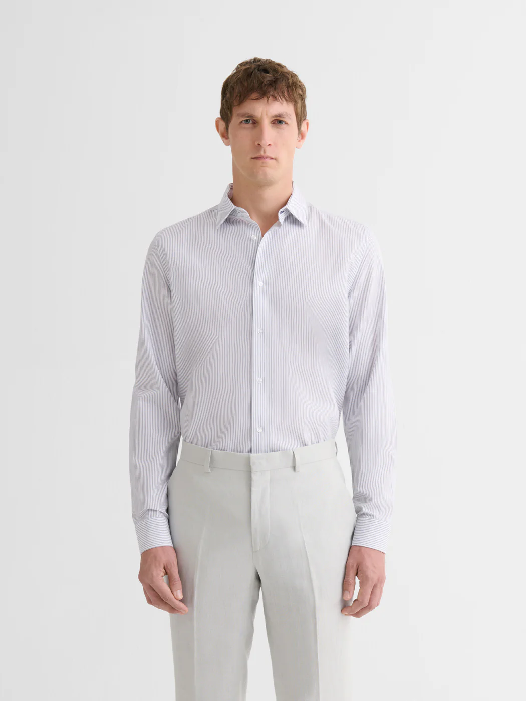 Chemise slim sans repassage rayée