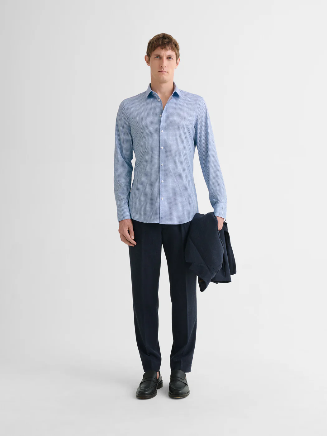 Chemise extraslim tissu traveler à motif - Image 4