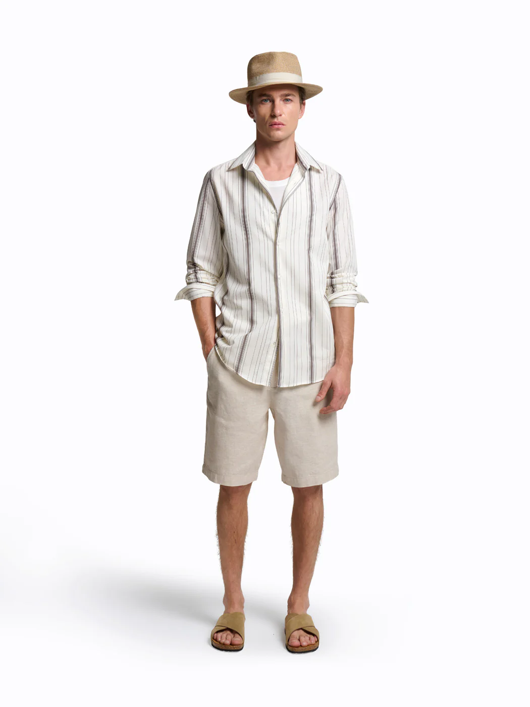Chemise slim rayée en coton - Image 4