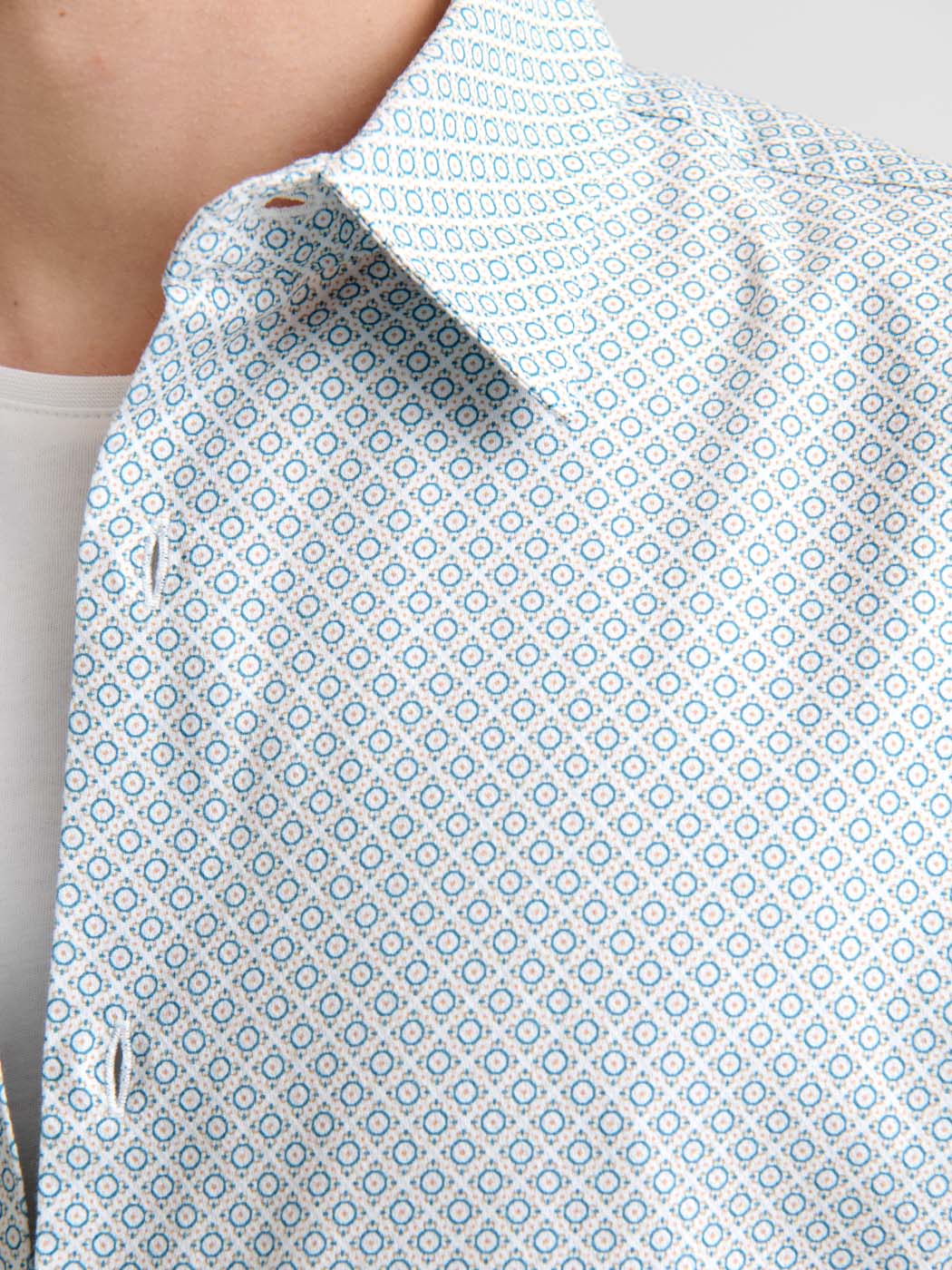 Chemise slim en coton à motif - Image 5