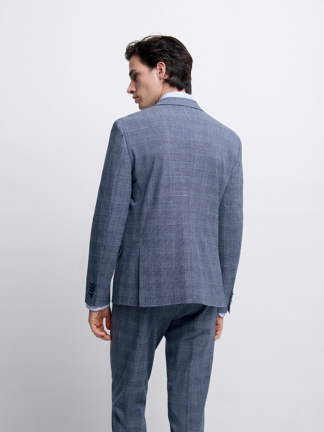 Costume 2 pièces slim bleu nuit à carreaux - Image 3