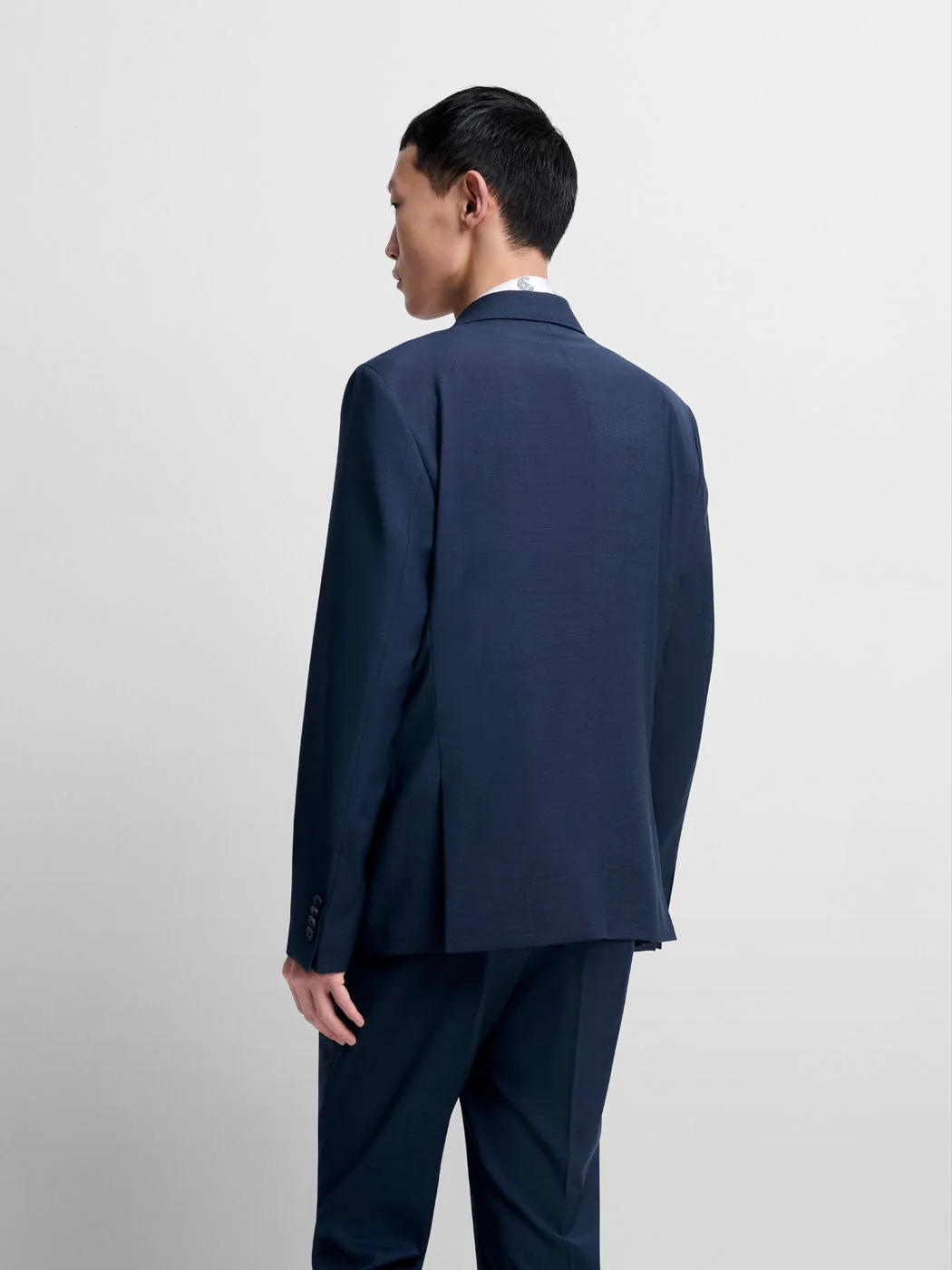 Costume 2 pièces slim en laine bleu nuit - Image 3