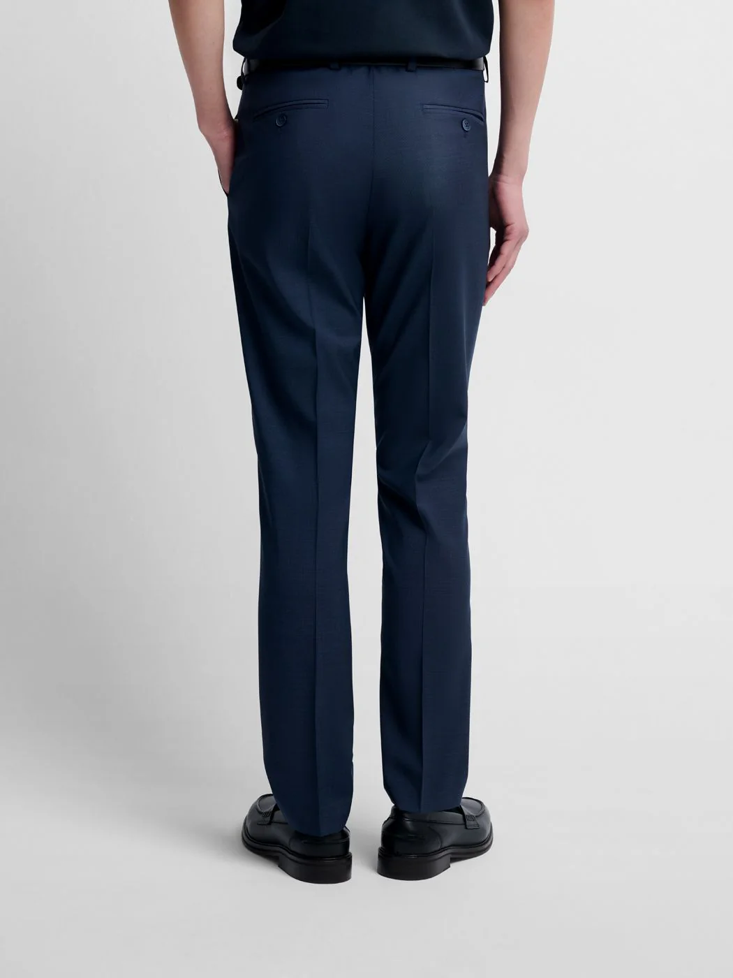 Costume 2 pièces slim en laine bleu nuit - Image 6