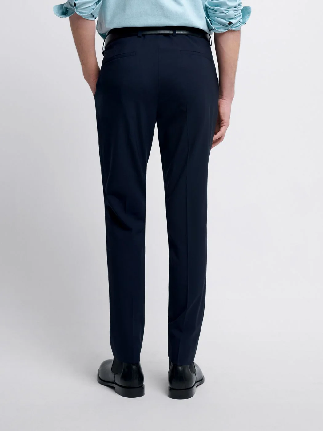 Costume 3 pièces extraslim en laine bleu - Image 8