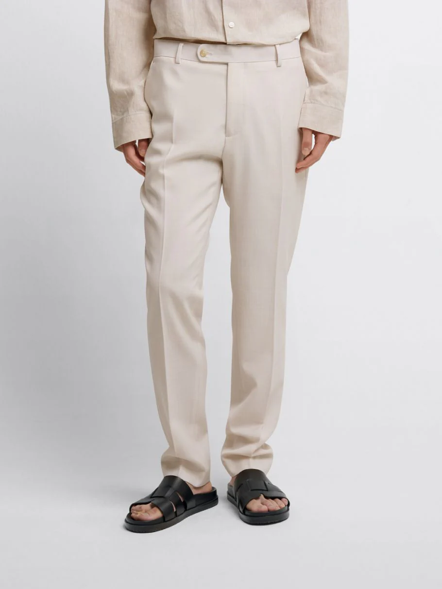 Costume 3 pièces slim blanc en laine mélangée - Image 6