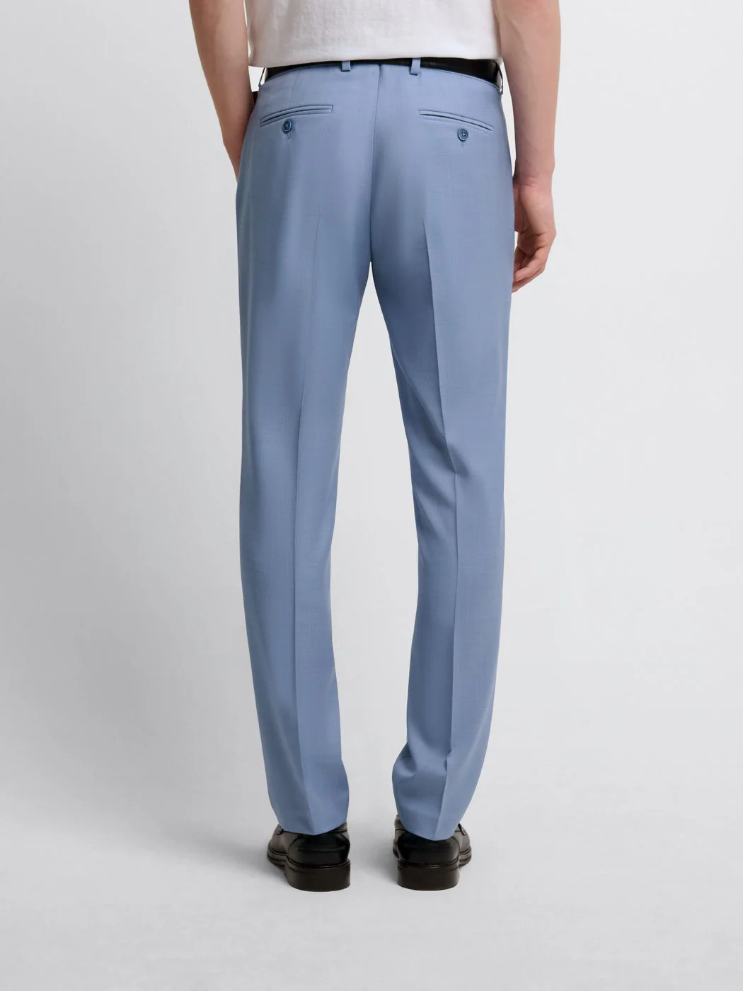 Costume 3 pièces slim en laine bleu clair - Image 7