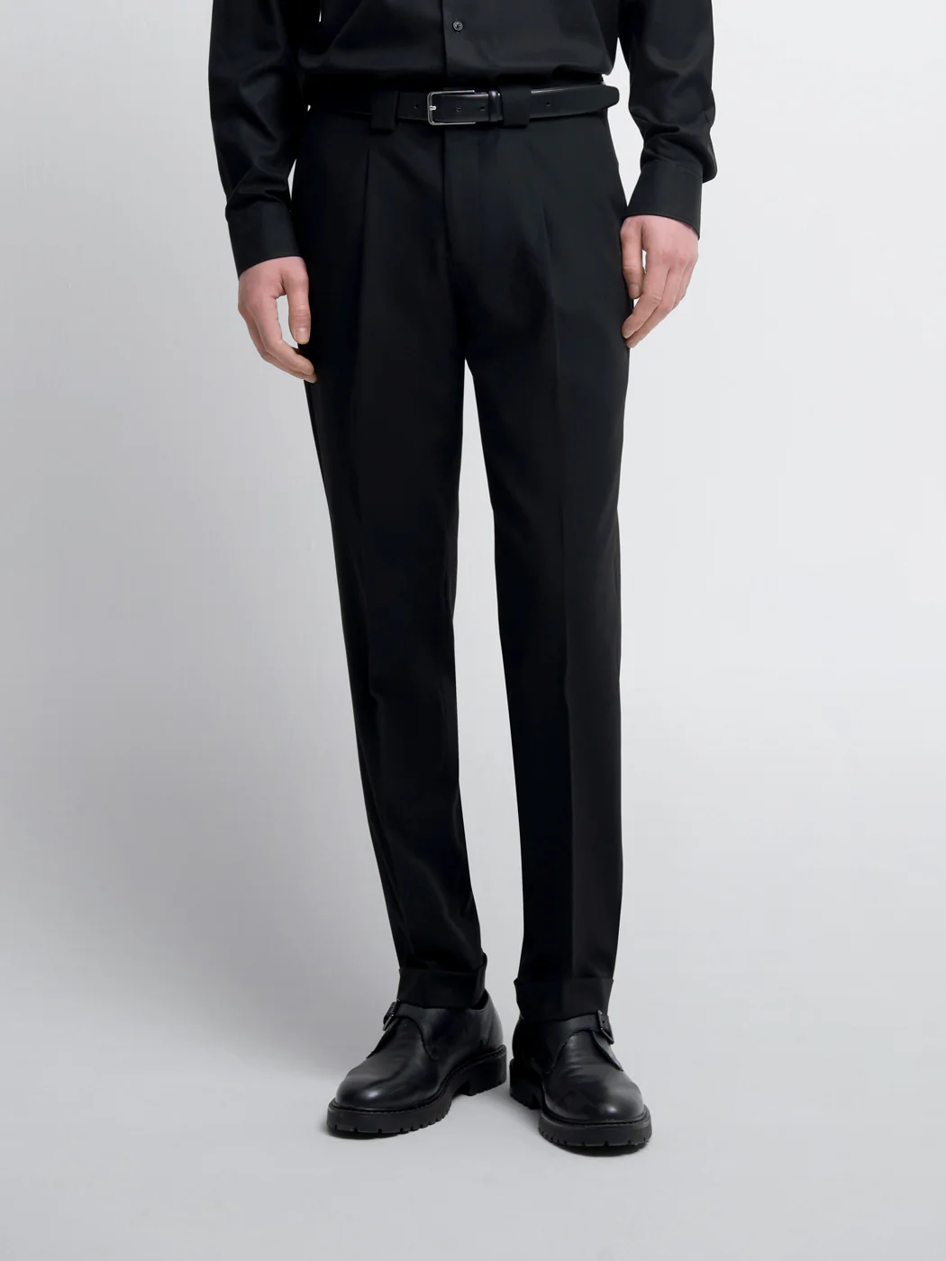 Costume croisé 2 pièces slim noir en laine - Image 5