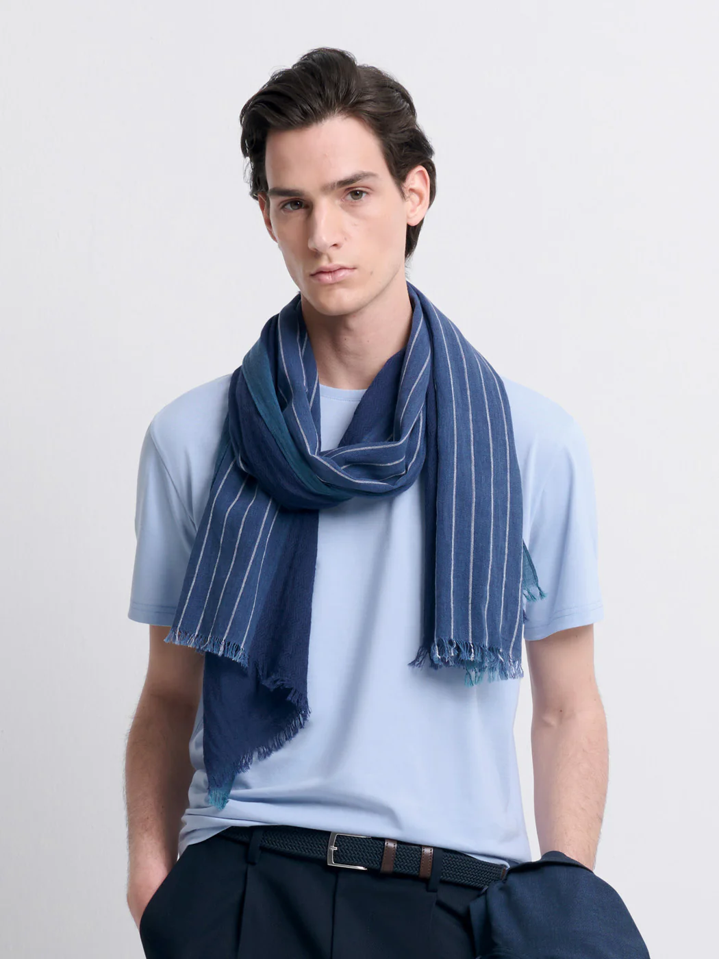 Echarpe en coton-lin à motifs - Image 3