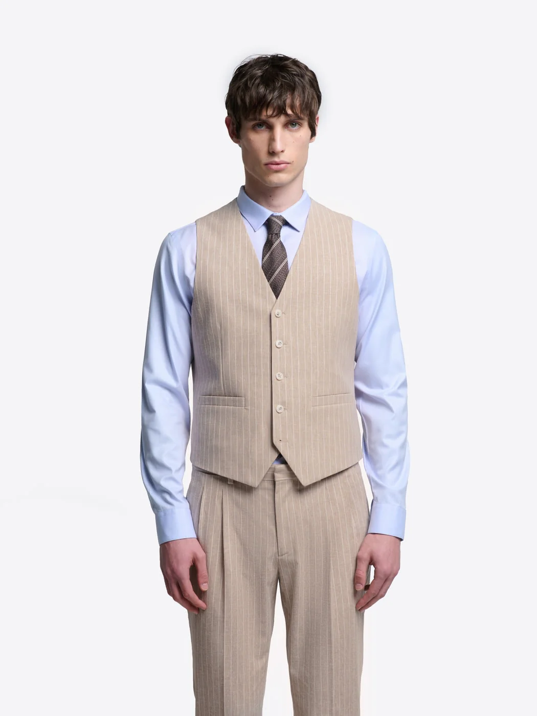 Gilet de costume bistretch à rayures