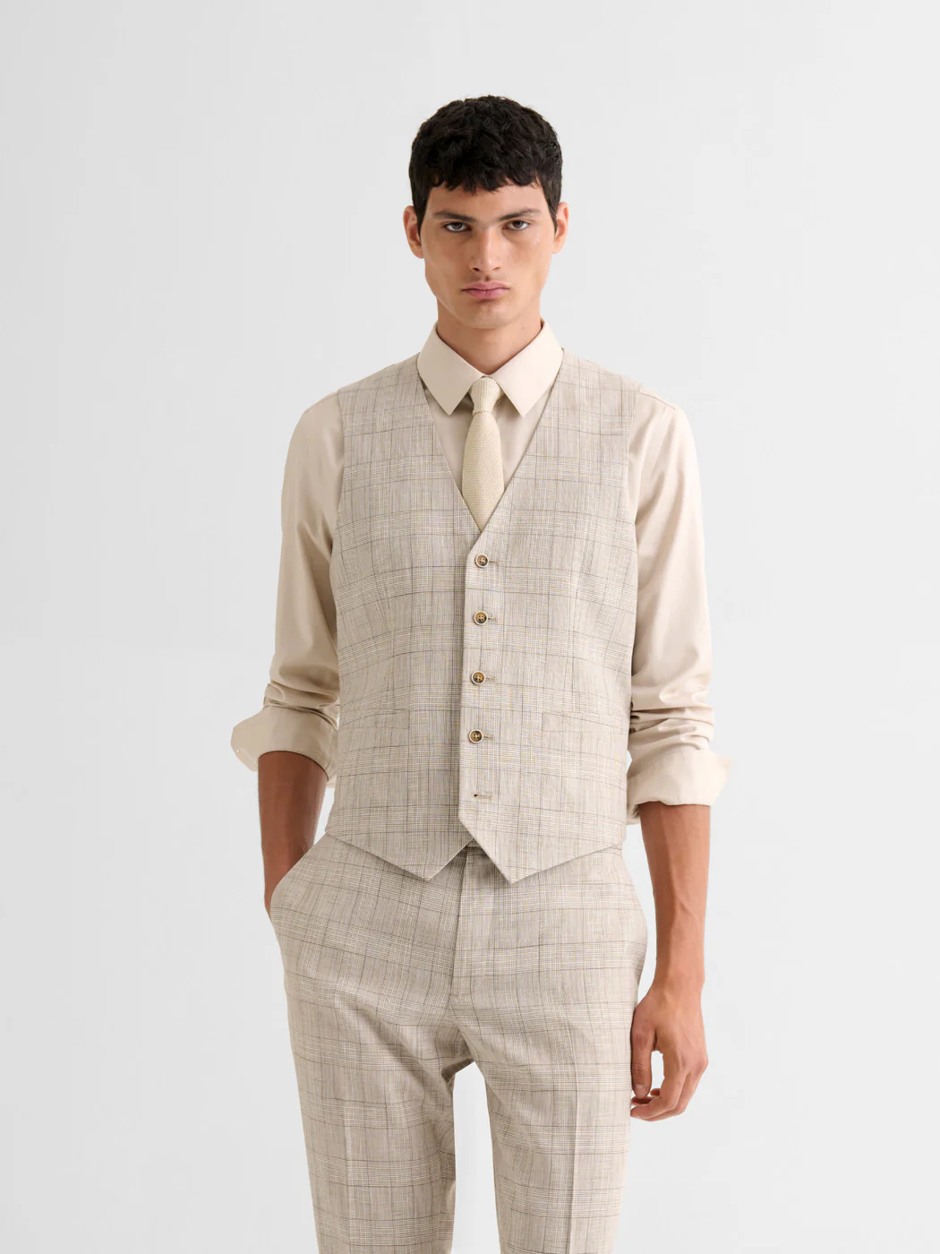 Gilet de costume à carreaux