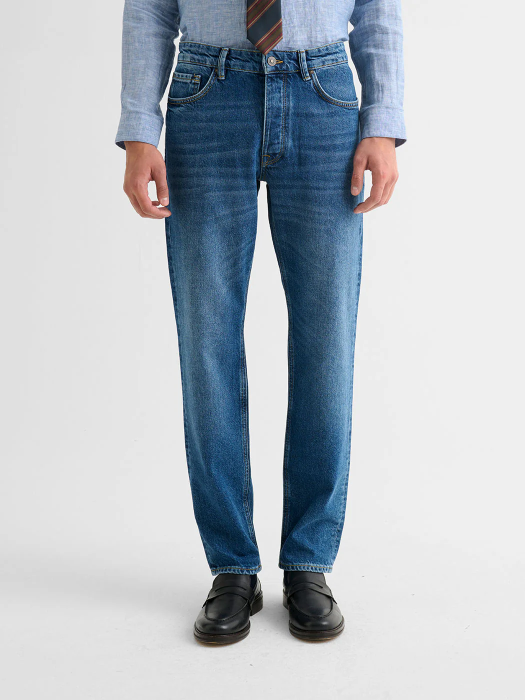 Jean denim délavé regular 100% coton - Image 2