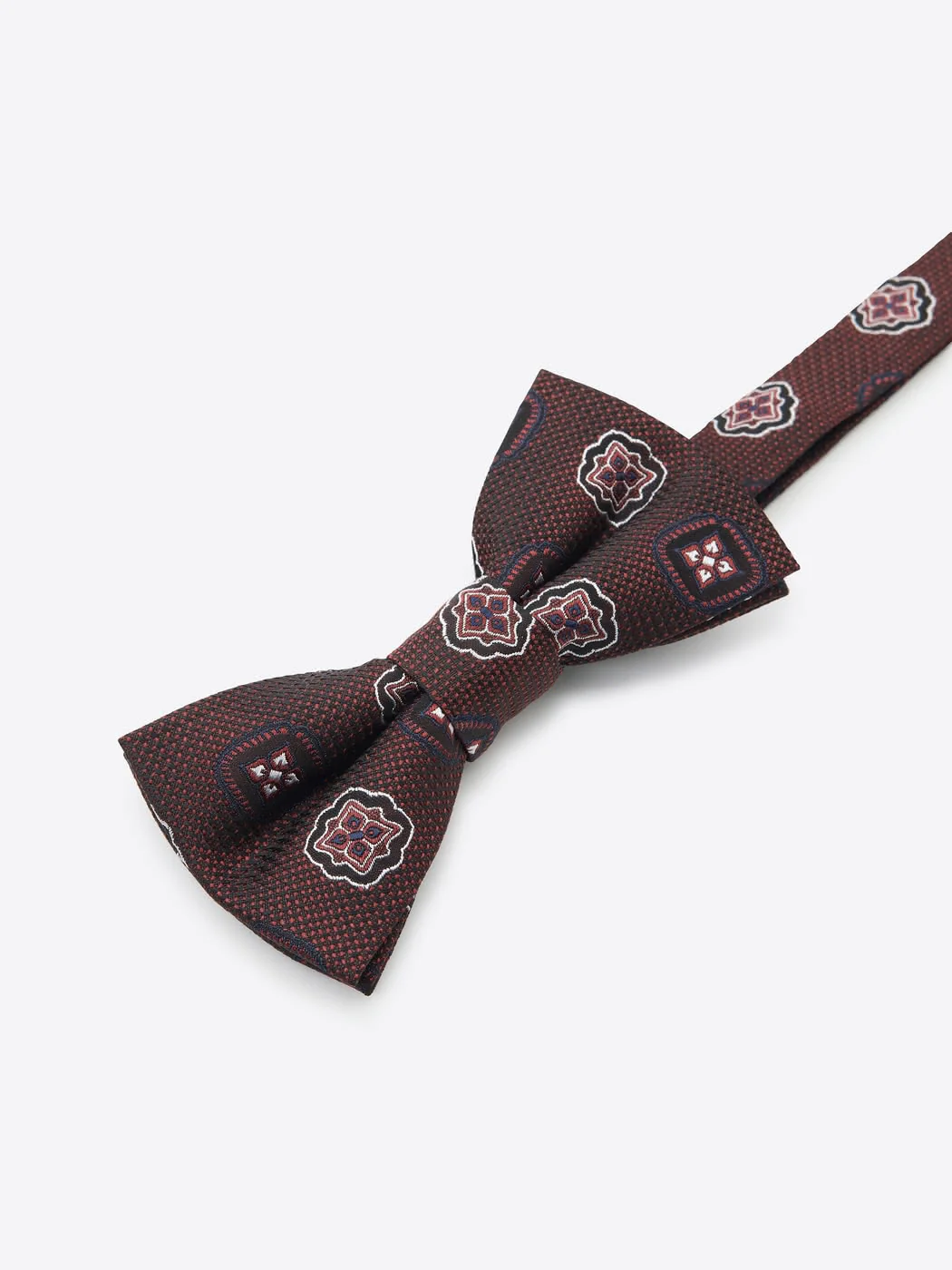 Nœud papillon à motif en soie mélangée
