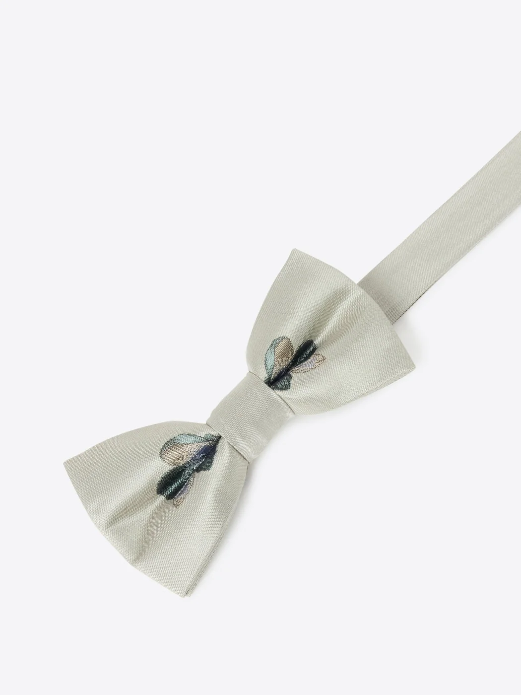 Nœud papillon fleuri en soie mélangée