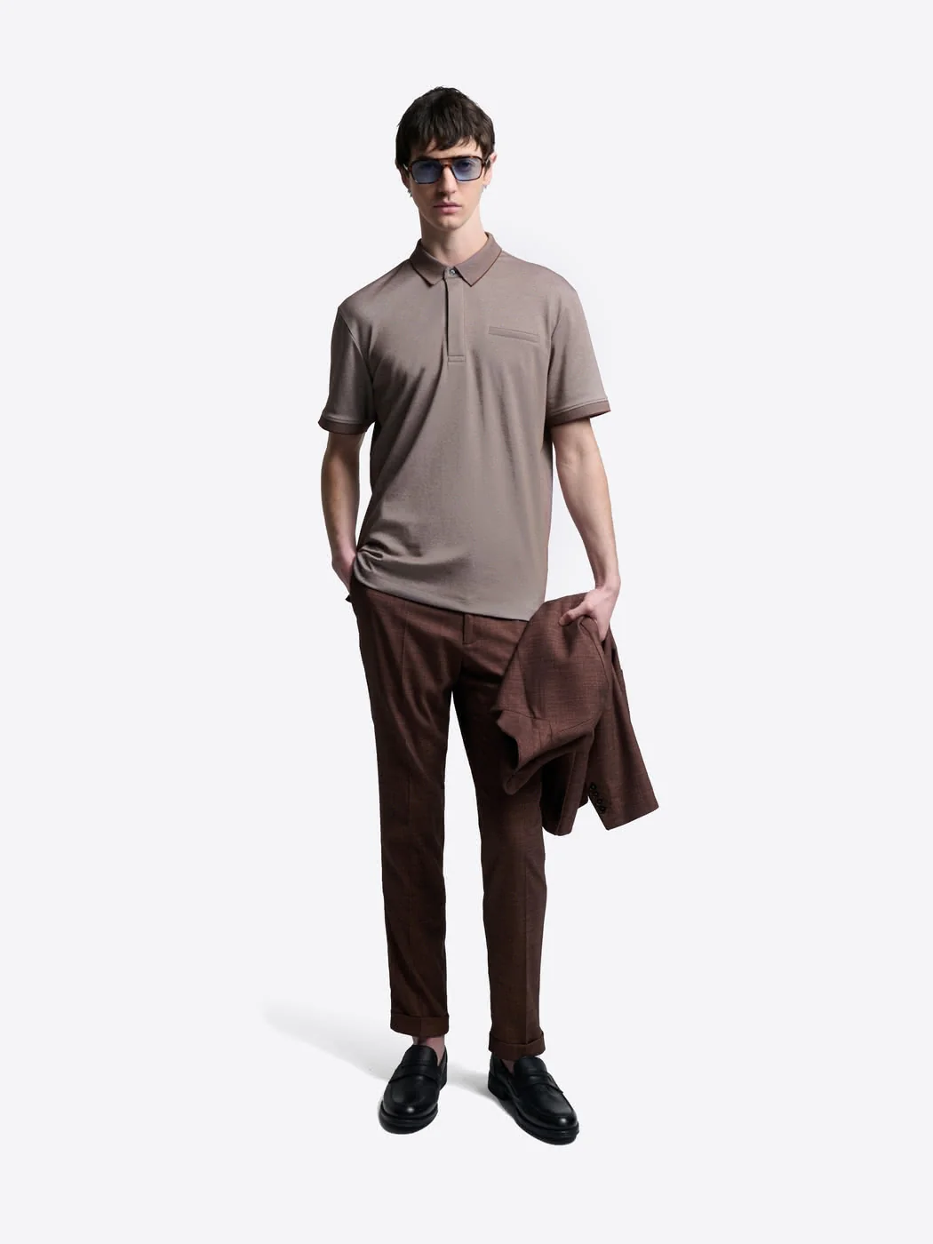 Polo col boutonné maille chinée - Image 4