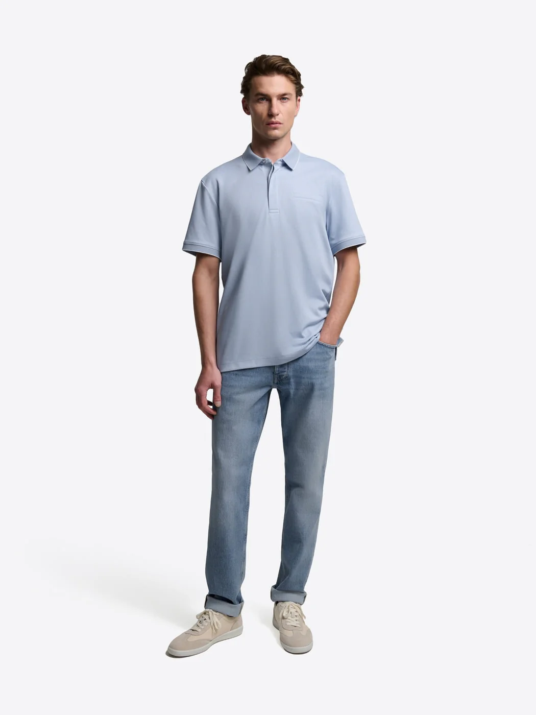 Polo col boutonné maille chinée - Image 4