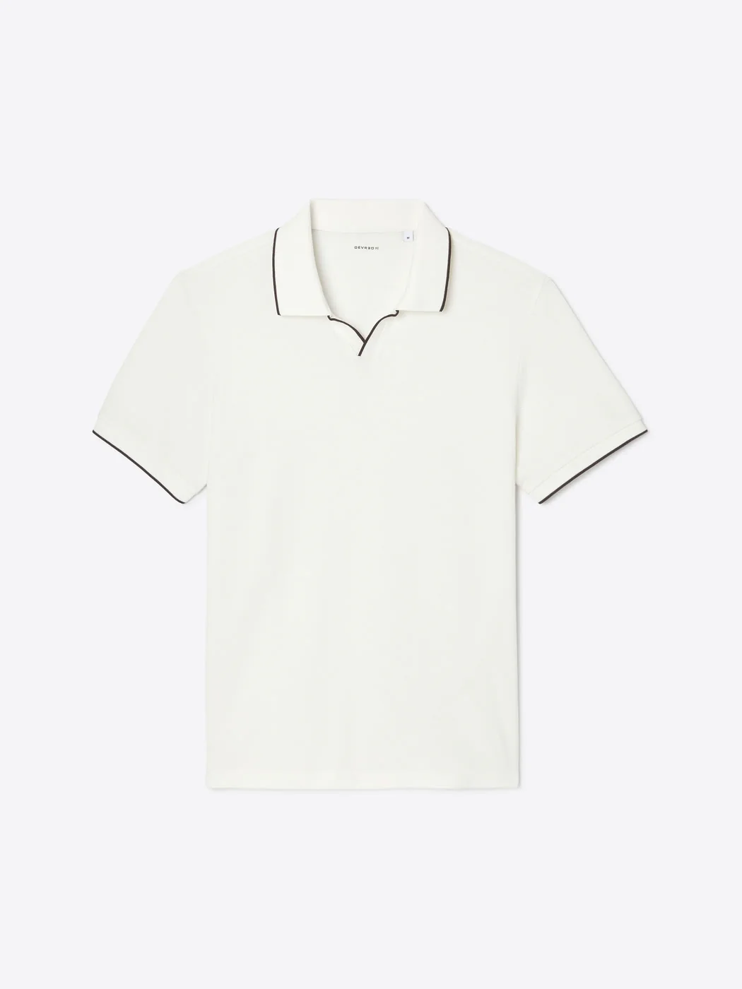Polo col ouvert contrasté en coton - Image 3