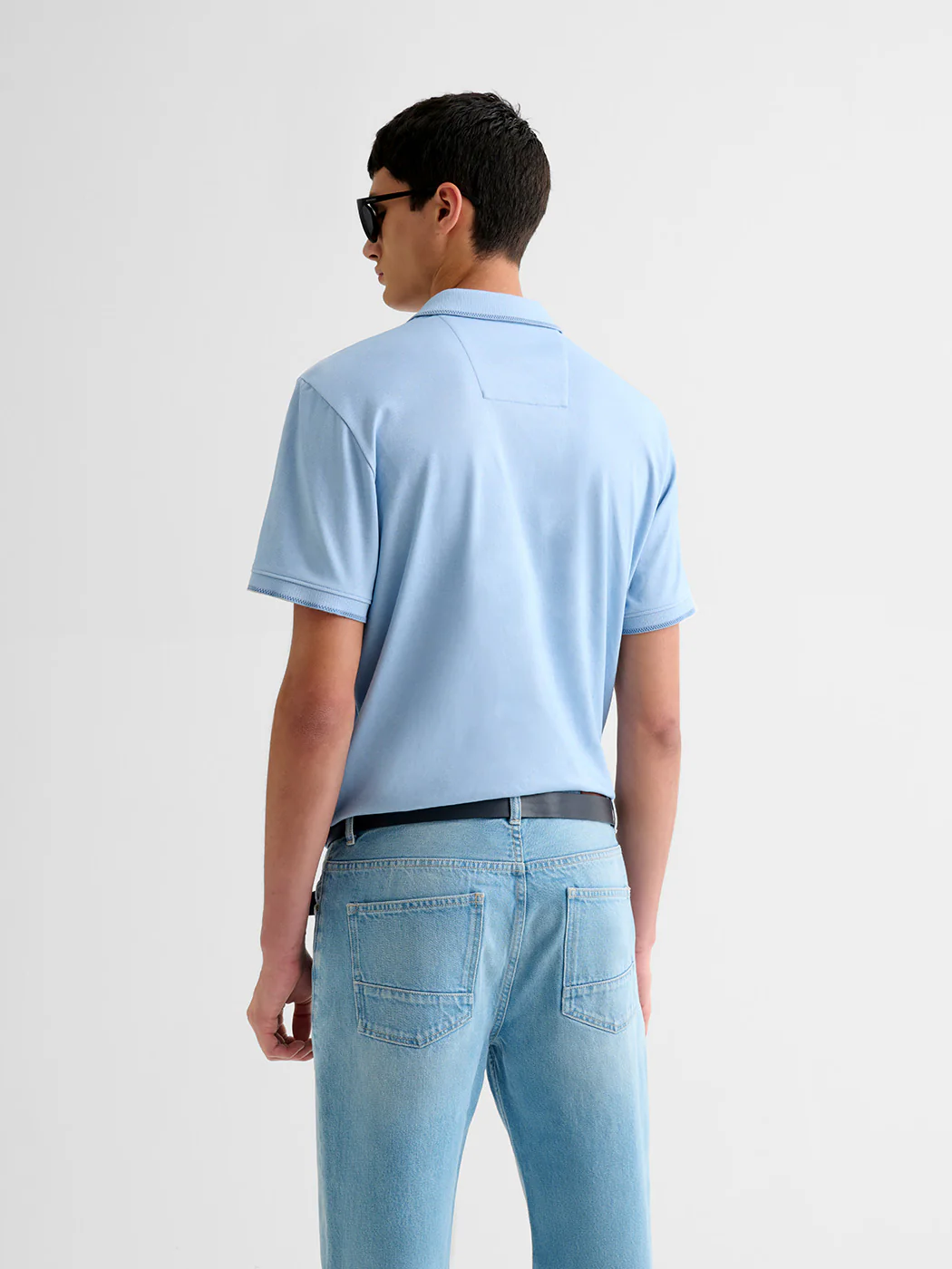 Polo boutonné chiné - Image 2