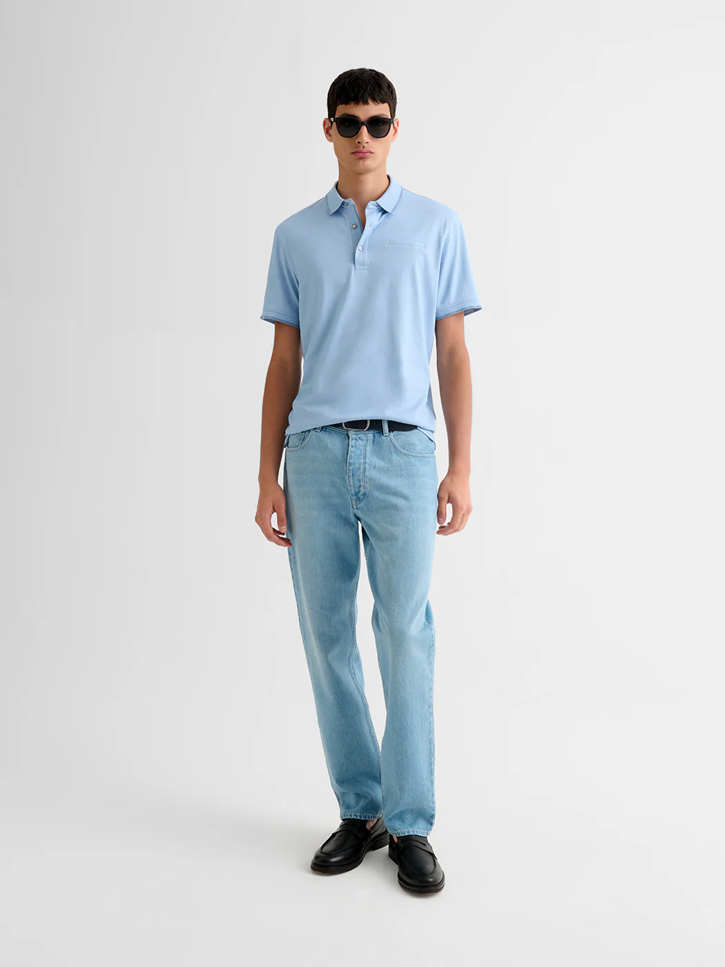 Polo boutonné chiné - Image 4