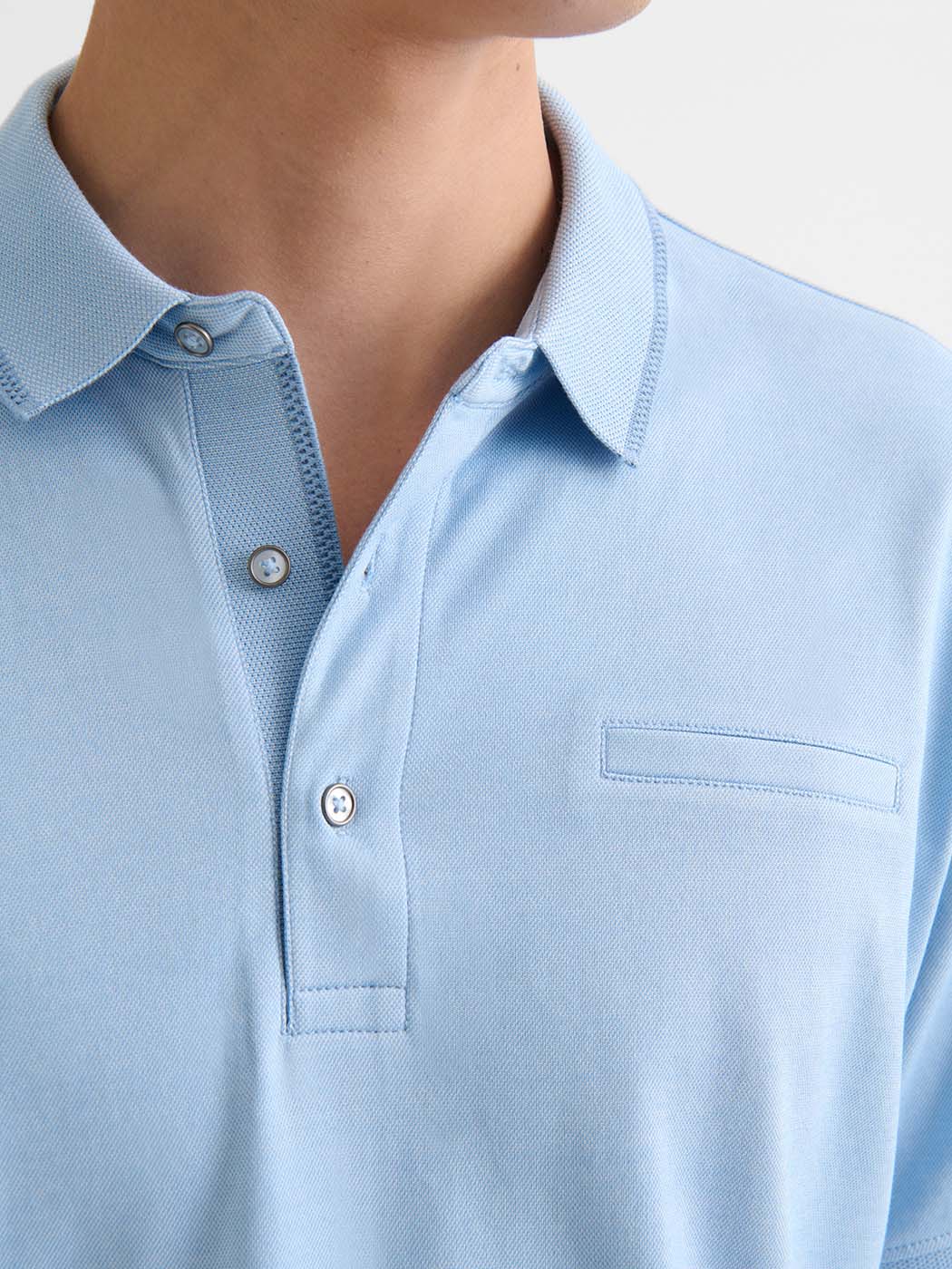 Polo boutonné chiné - Image 5