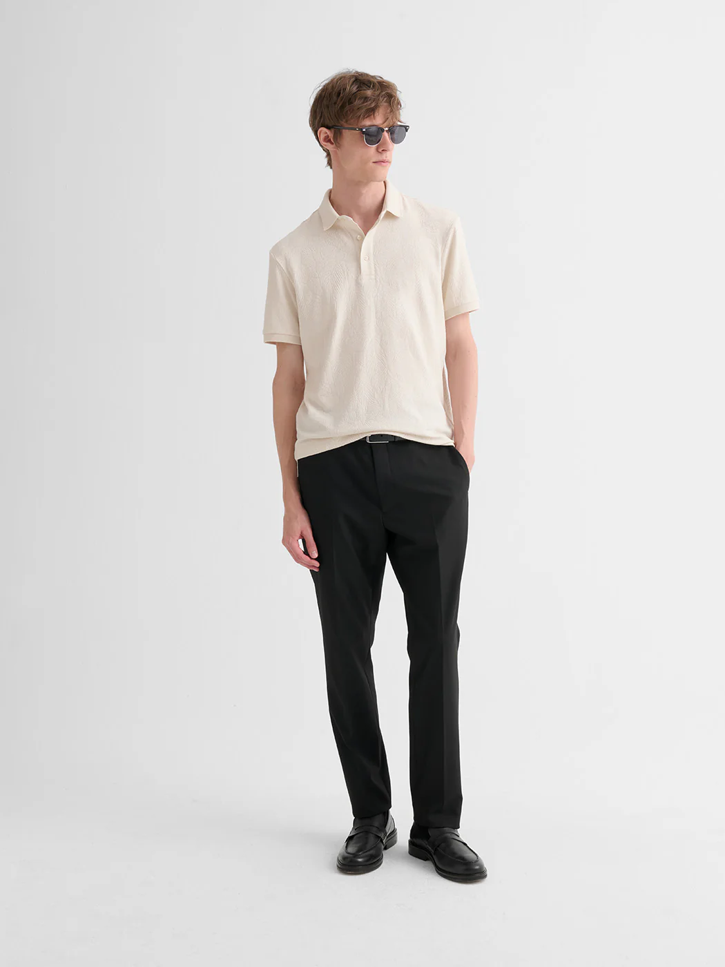 Polo boutonné en jacquard - Image 4