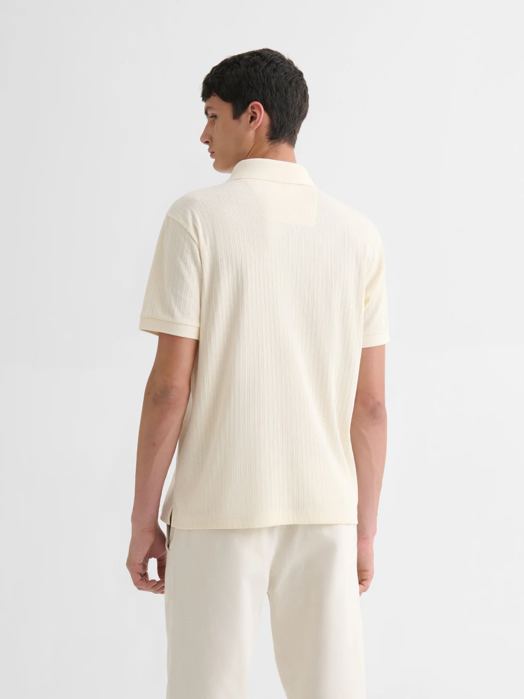 Polo col V effet maille - Image 2