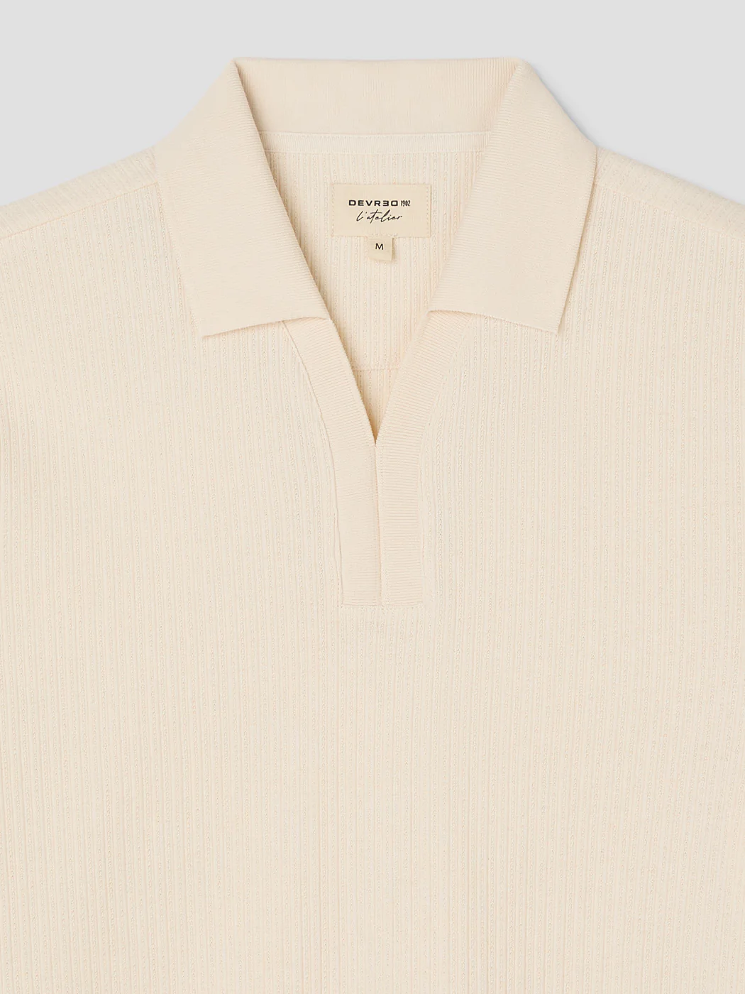 Polo col V effet maille - Image 6