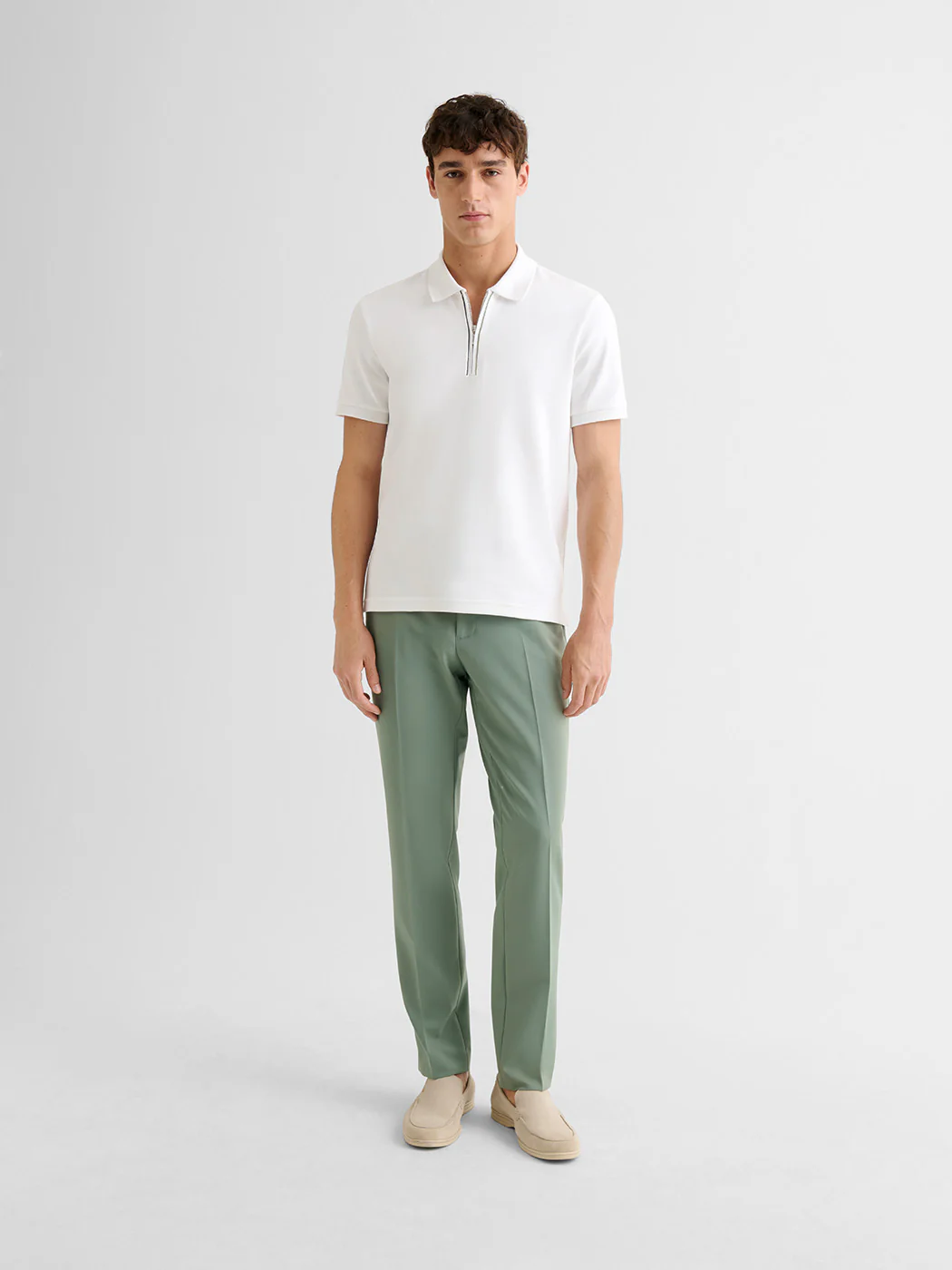 Polo zippé  en coton