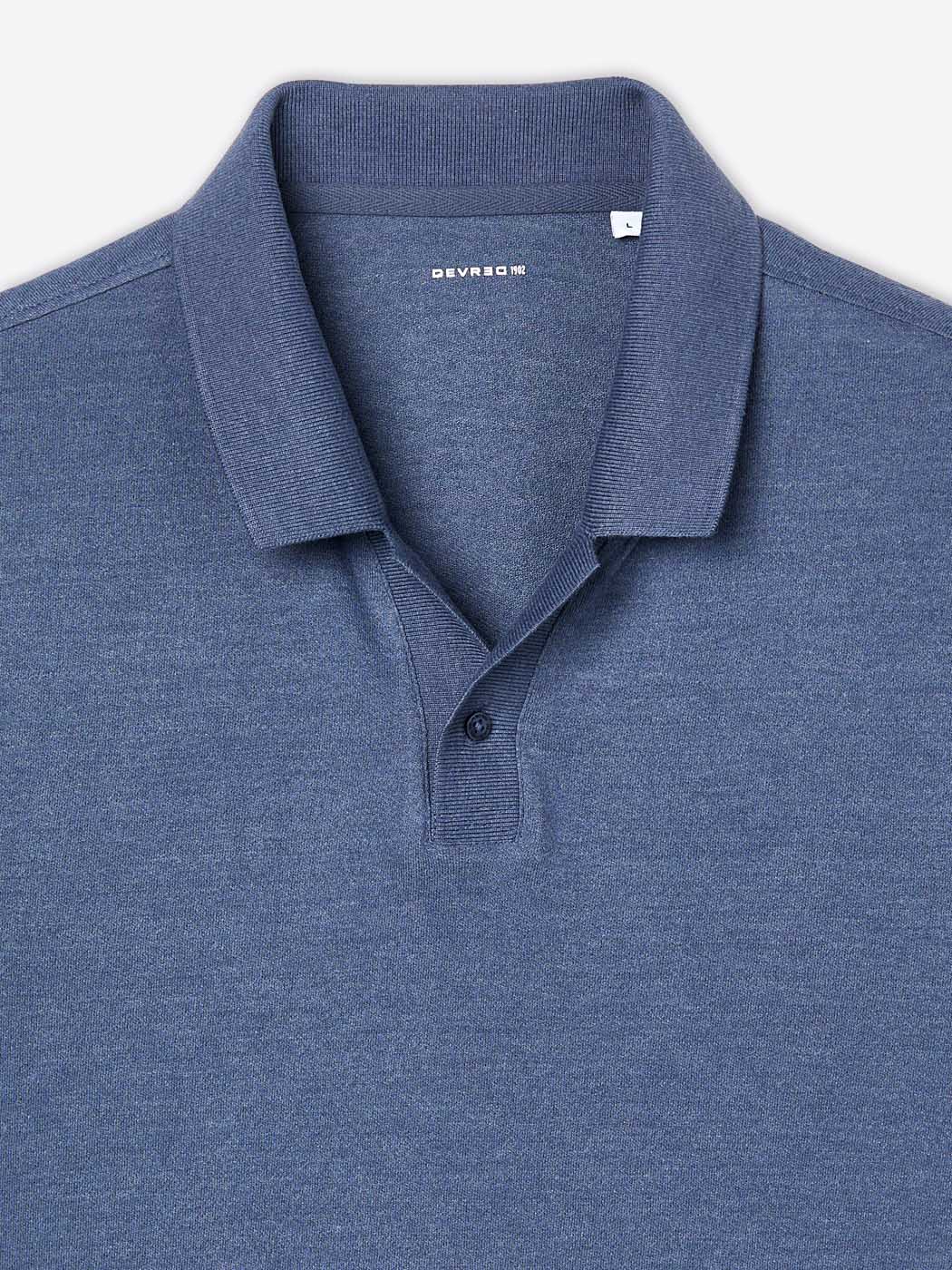 Polo col boutonné en coton chiné - Image 6