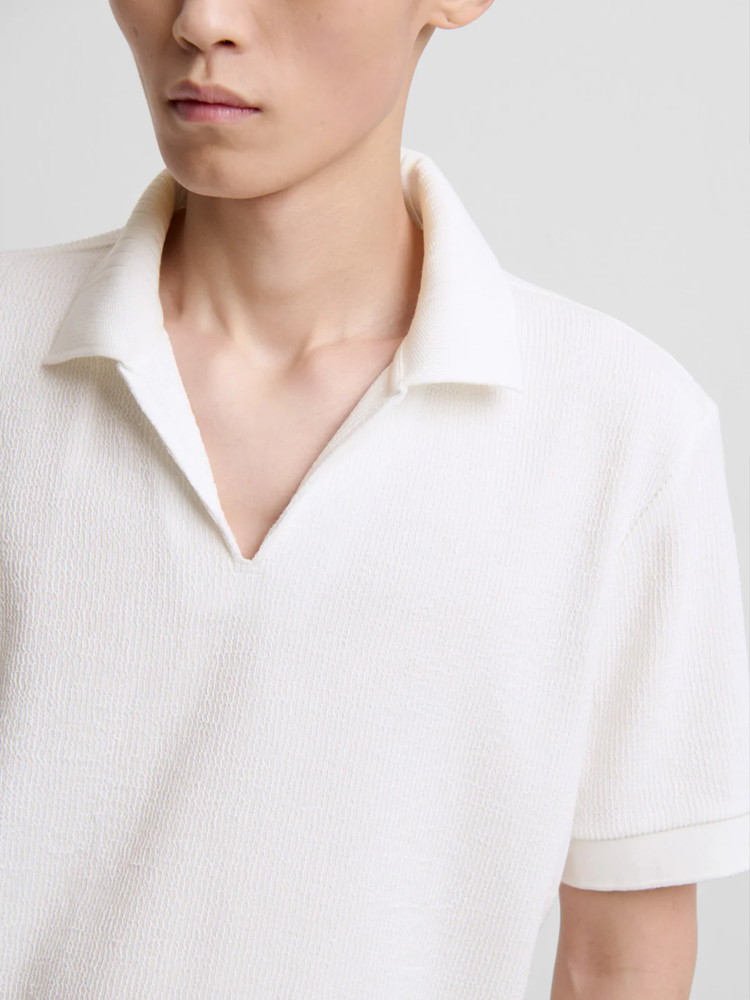 Polo col ouvert en jacquard - Image 5
