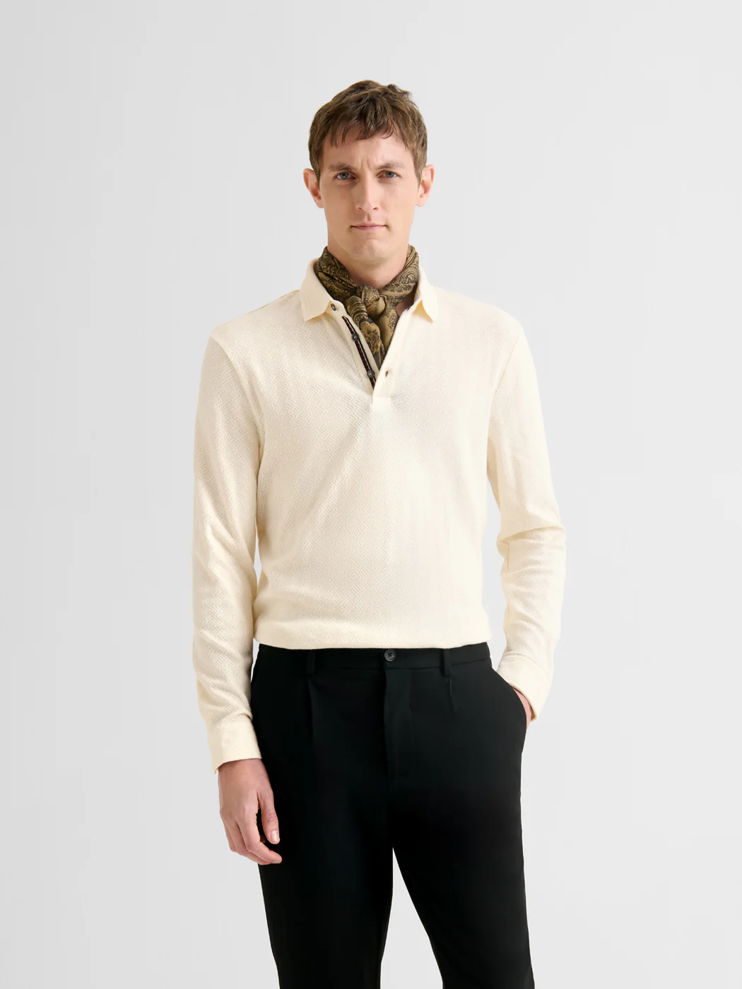 Polo boutonné en coton