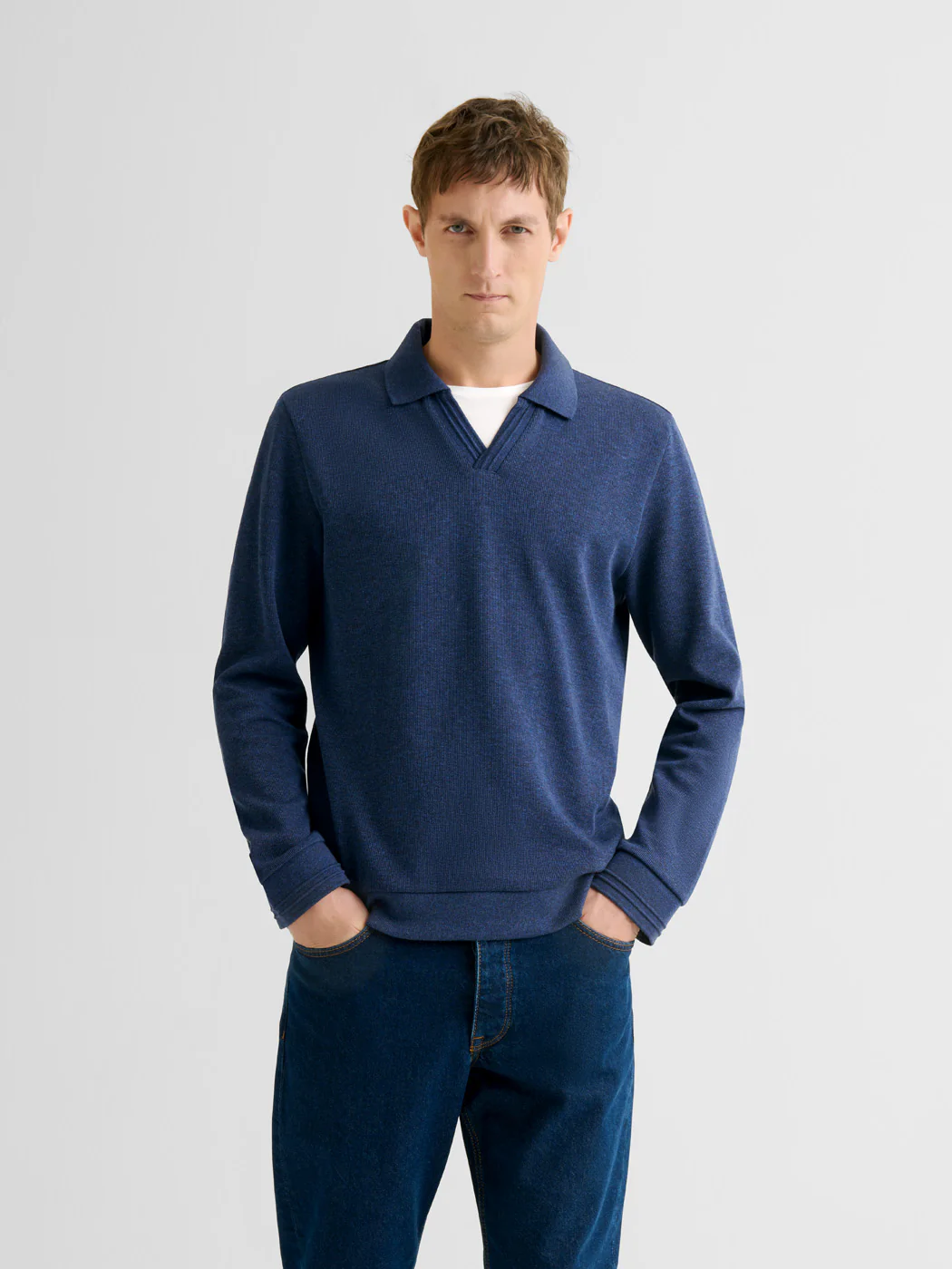 Polo col ouvert chiné