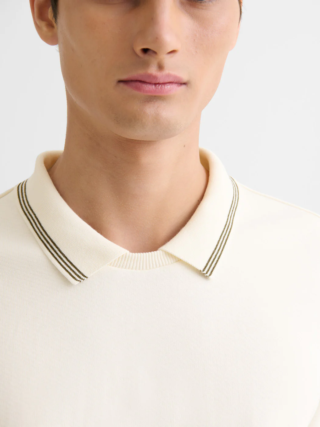 Sweat col polo rayé - Image 5