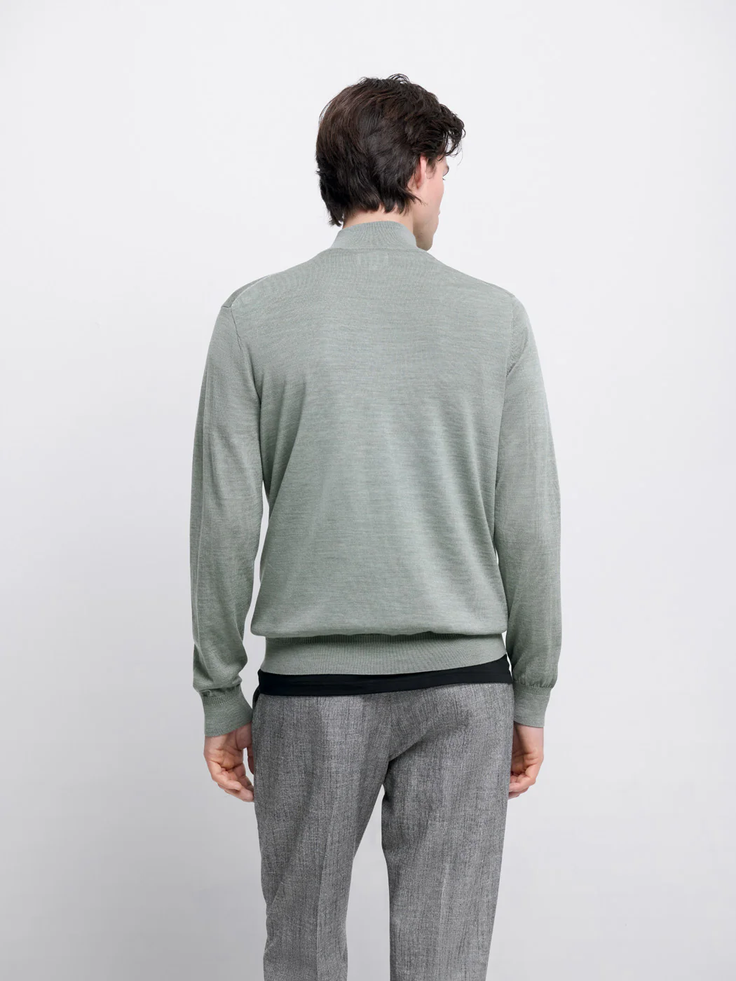 Pull col cheminée zippé en laine Mérinos - Image 2