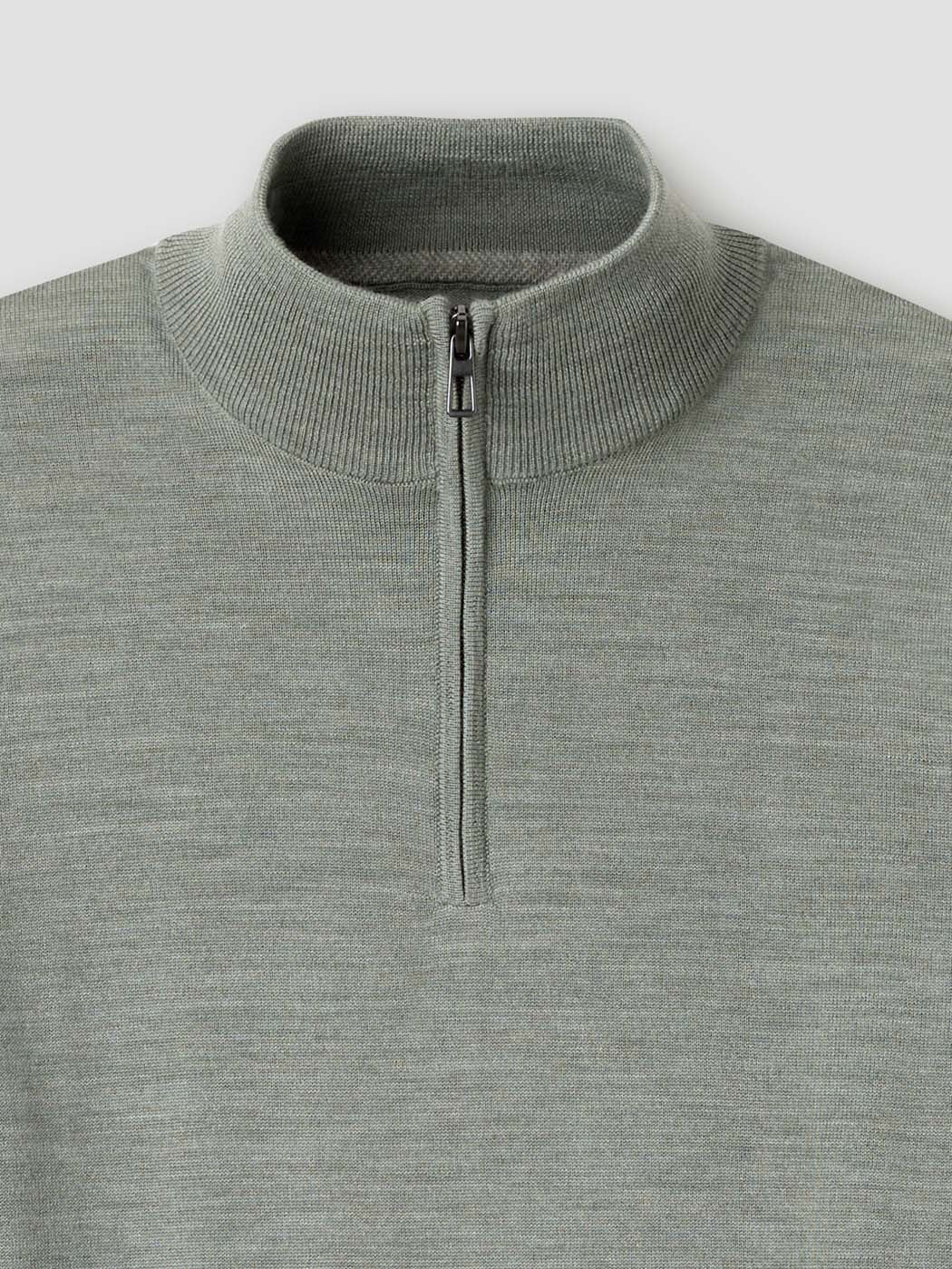 Pull col cheminée zippé en laine Mérinos - Image 6