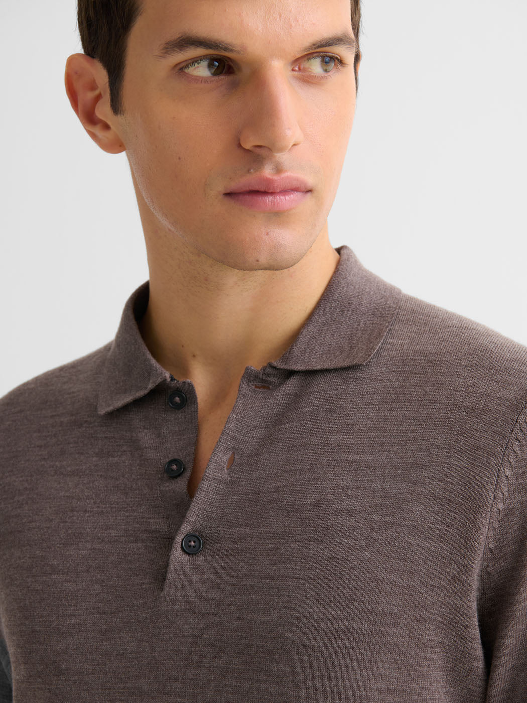 Polo boutonné en laine Mérinos - Image 5