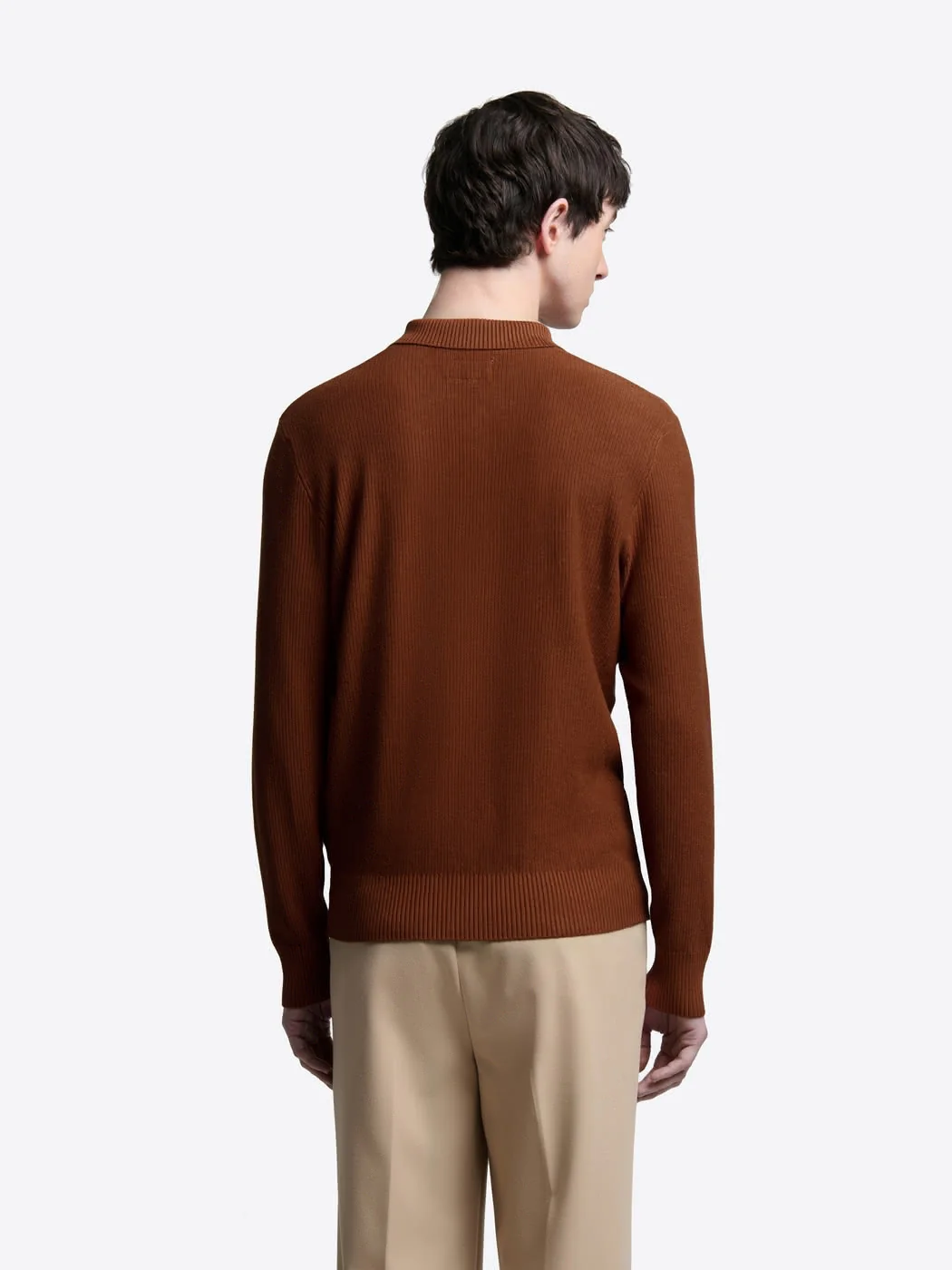 Pull polo col boutonné viscose certifiée - Image 2