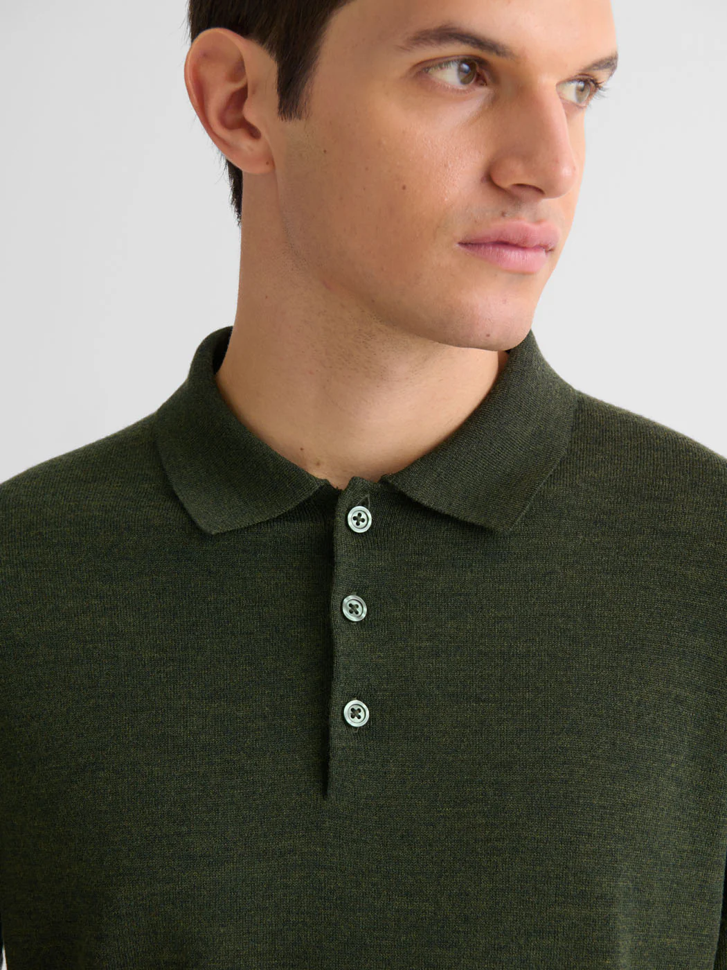 Polo boutonné en laine Mérinos - Image 5