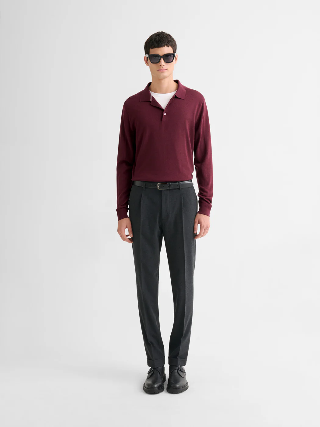 Polo boutonné en laine Mérinos - Image 4