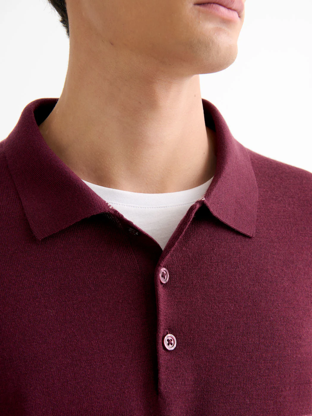 Polo boutonné en laine Mérinos - Image 5