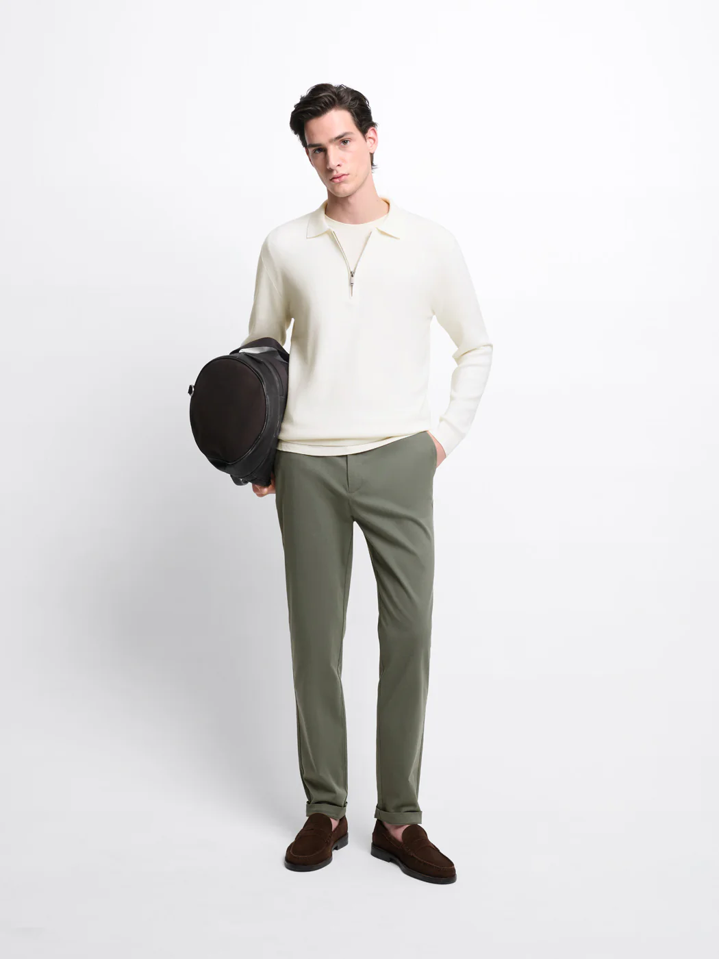 Pull col polo zippé en viscose certifiée - Image 4