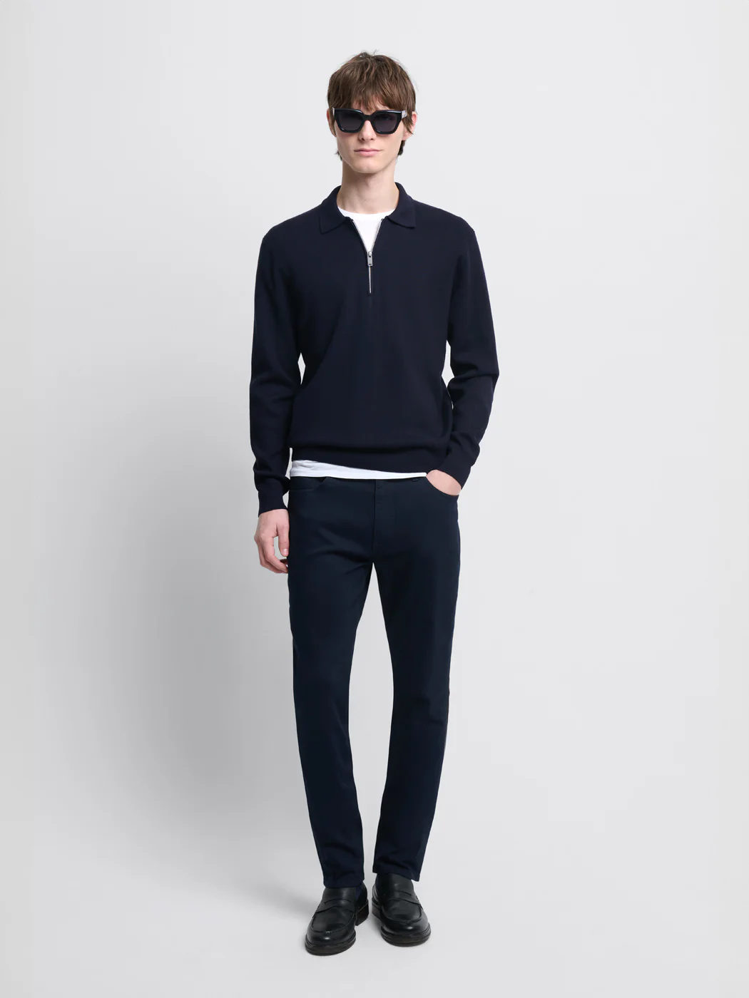 Pull col polo zippé en viscose certifiée - Image 4