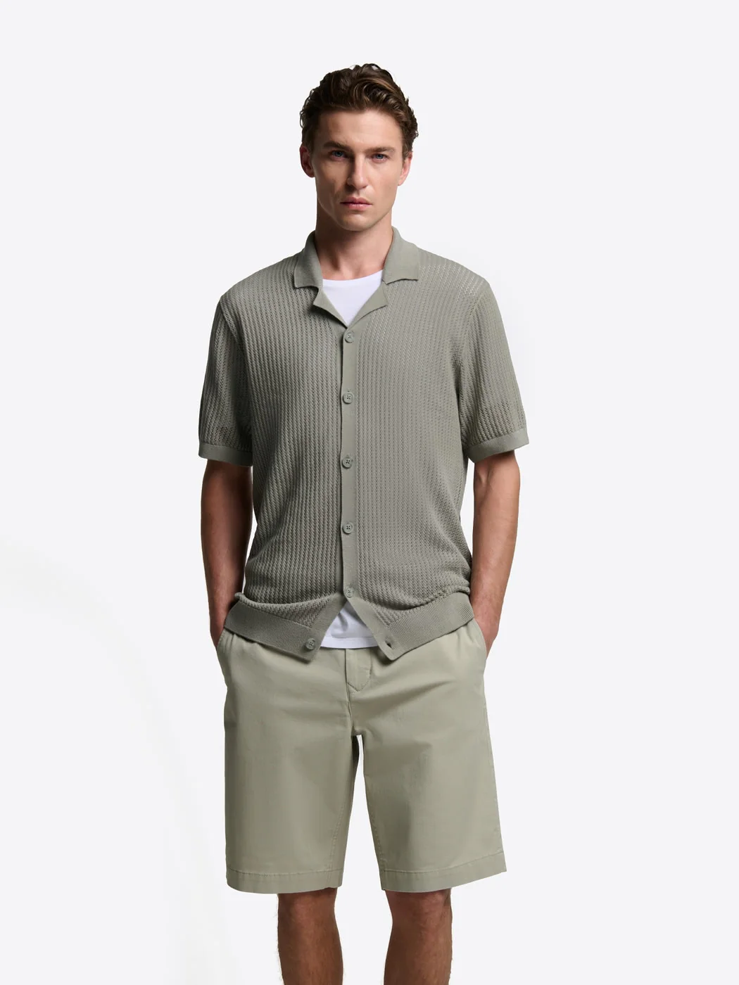 Chemise maille ajourée en coton bio