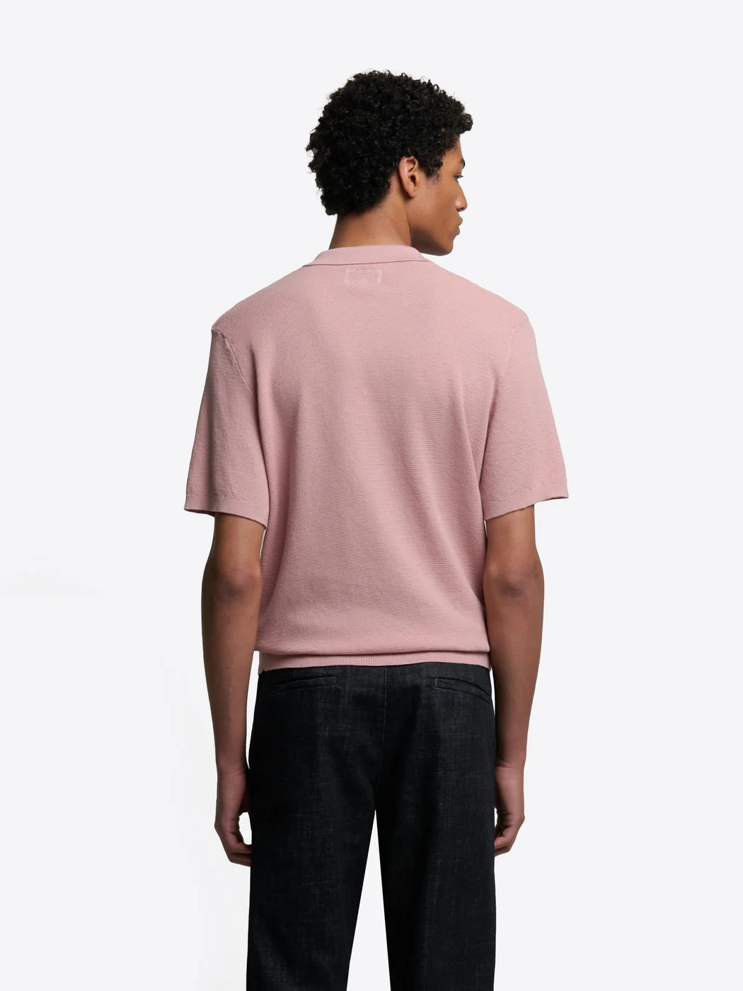 Polo maille col ouvert en coton bio - Image 2