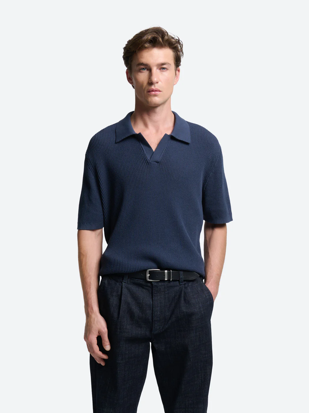 Polo maille col derby en coton bio
