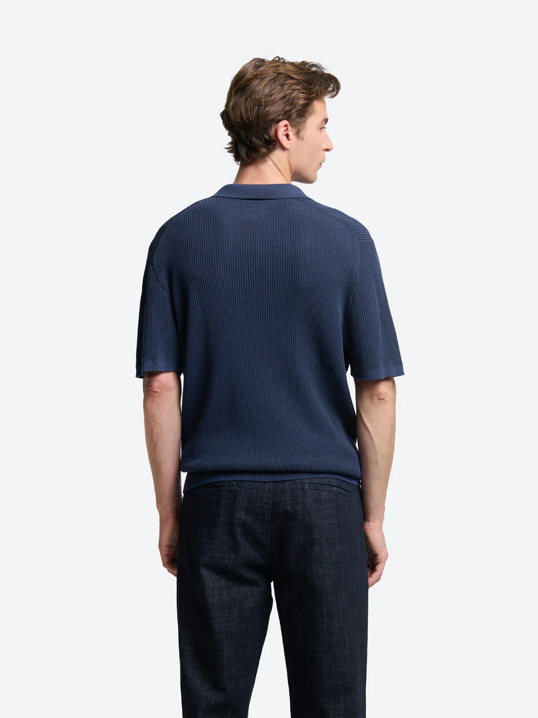 Polo maille col derby en coton bio - Image 2