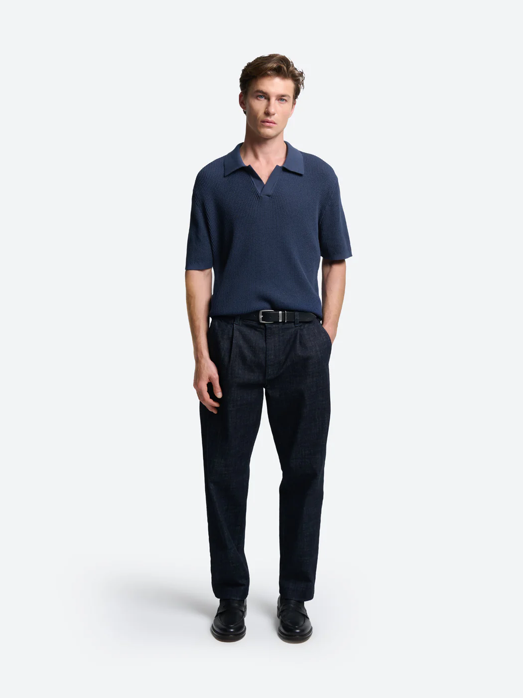 Polo maille col derby en coton bio - Image 4