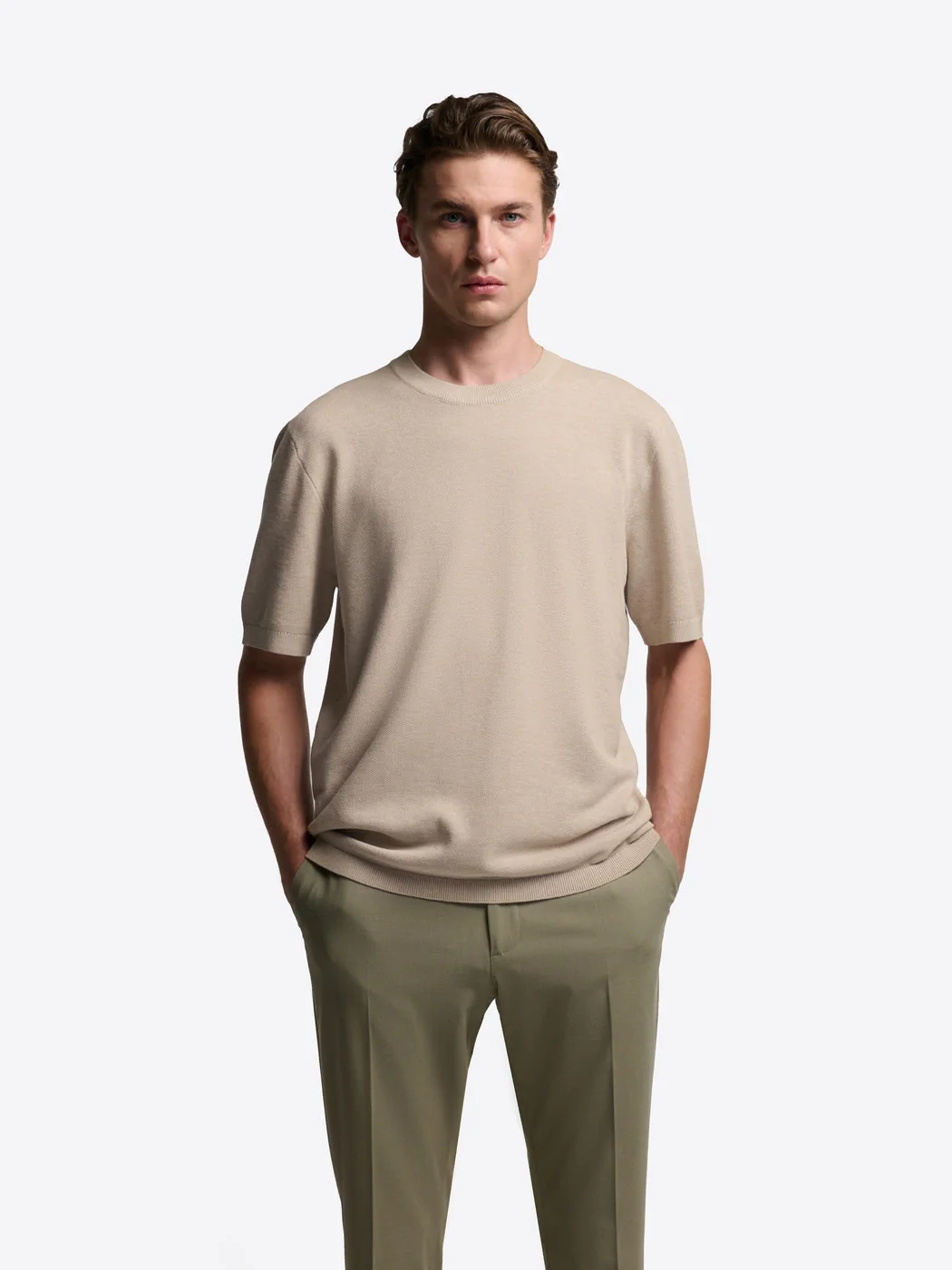 T-shirt maille col rond en coton bio